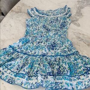 Poupette St. Barth Blue and White Floral Midi Dress